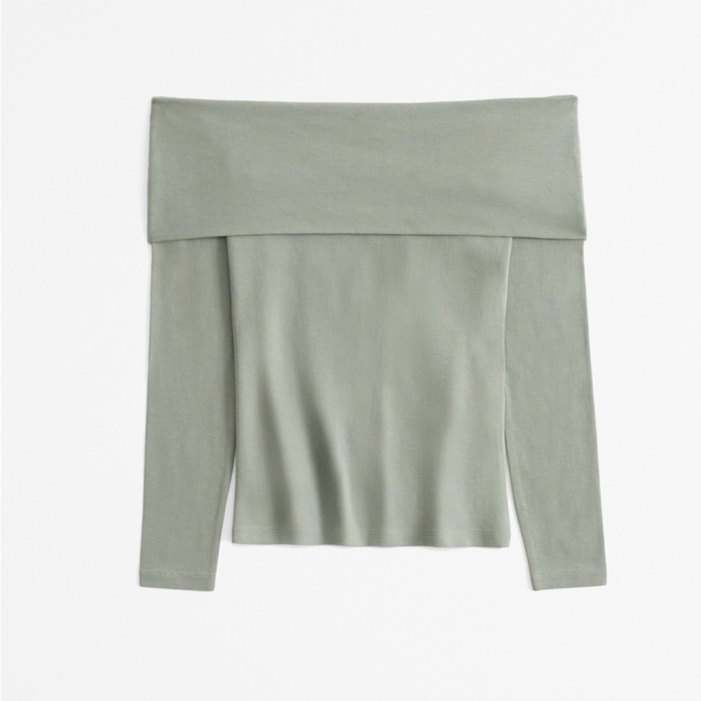 Abercrombie and Fitch Off the Shoulder Long Sleeve Top